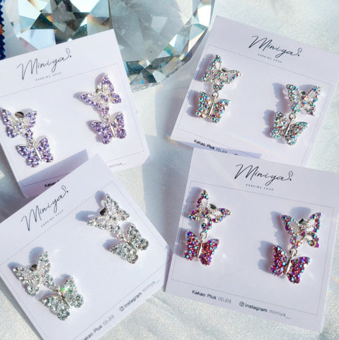 Swarovski Butterfly Earring (Mamamoo-Solar, StayC-yoon) - 925 Sterling Silver