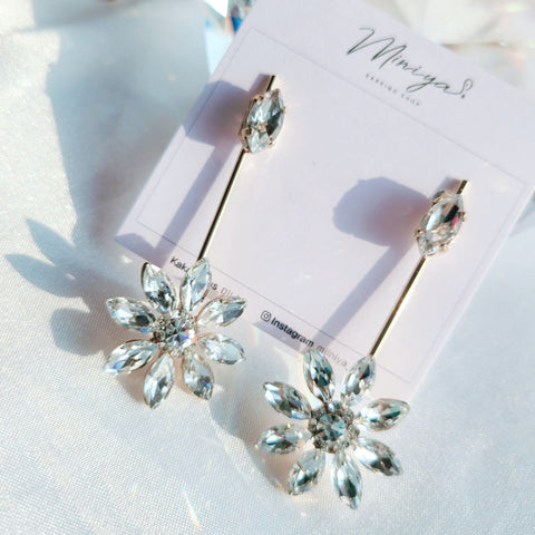 Swarovski Flower Drop Earring (Momoland-Ain) - 925 Sterling Silver