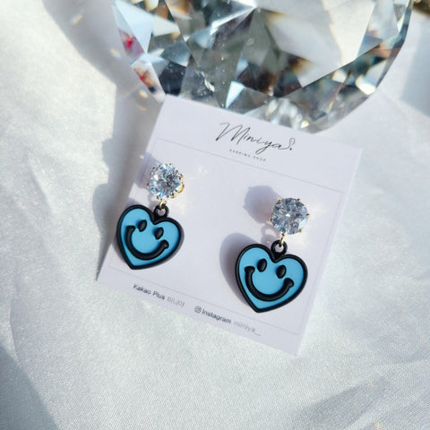 Mini Smile Heart Cubic Earring (Kep1er,Dreamcatcher-Gahyun) - 925 Sterling Silver