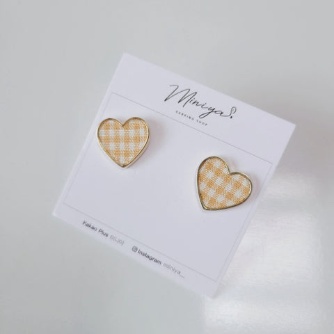 Mini Check Heart Daily Earring(Billlie-Tsuki) - 925 Sterling Silver