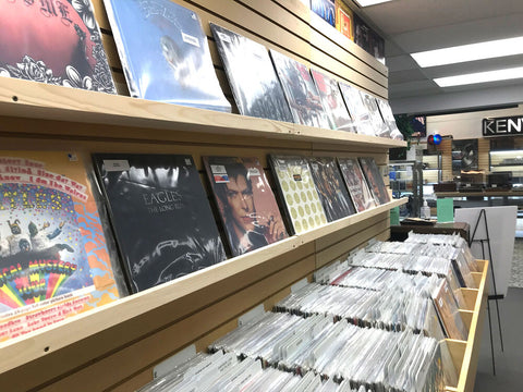 Bins of vinyl records