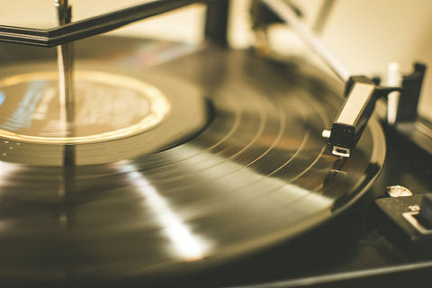 Vinyl record on a turntable.