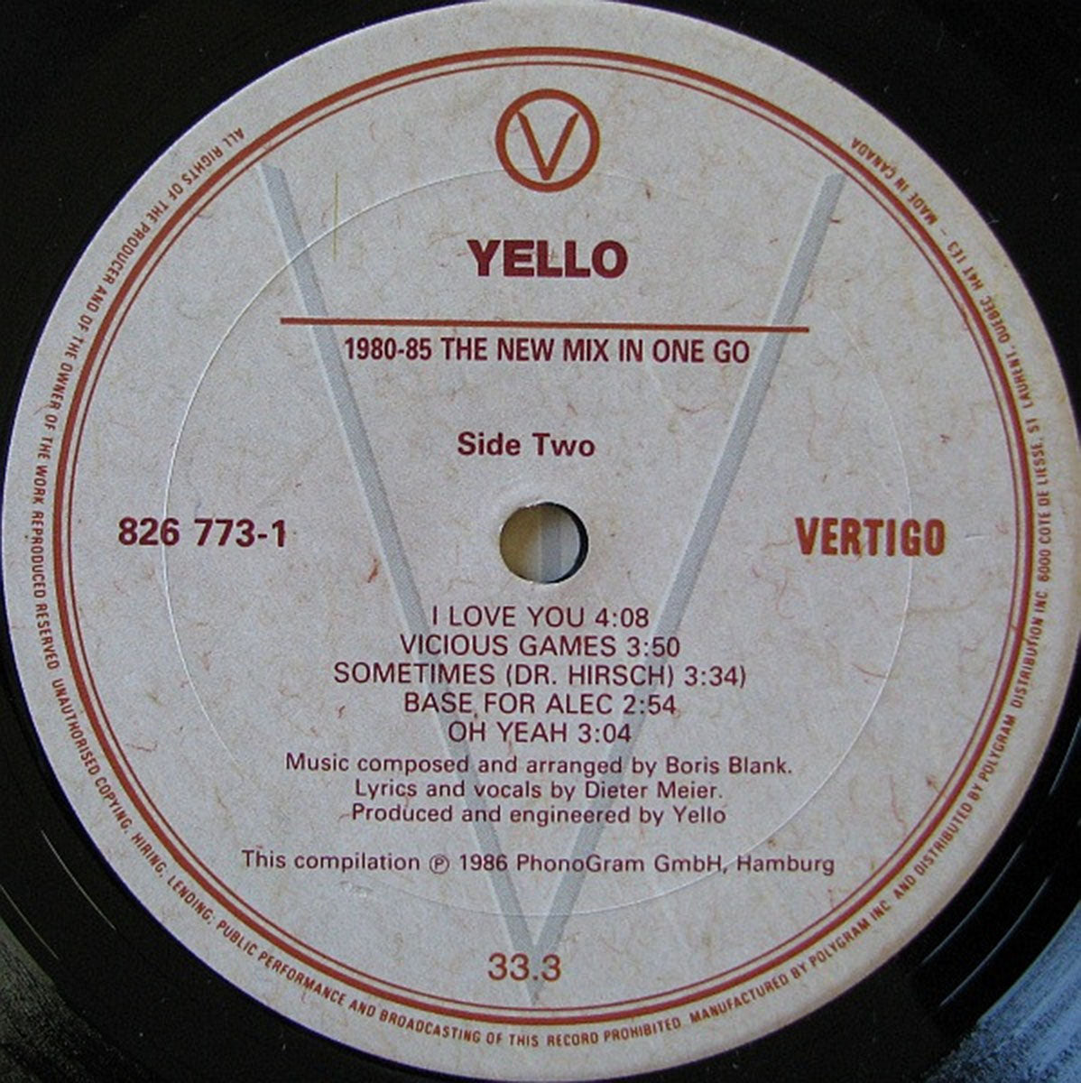 Yello – - 1985 The New Mix In One Go – Vinyl Pursuit Inc