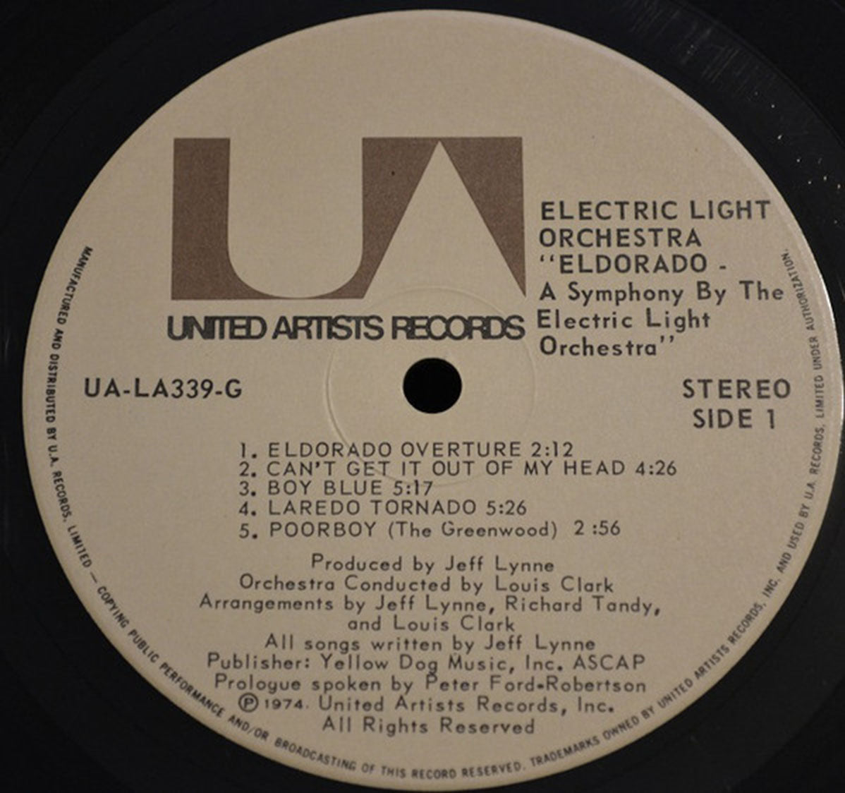 Electric Light Orchestra ‎ Eldorado A Symphony By Elo Vinyl Pursuit Inc 