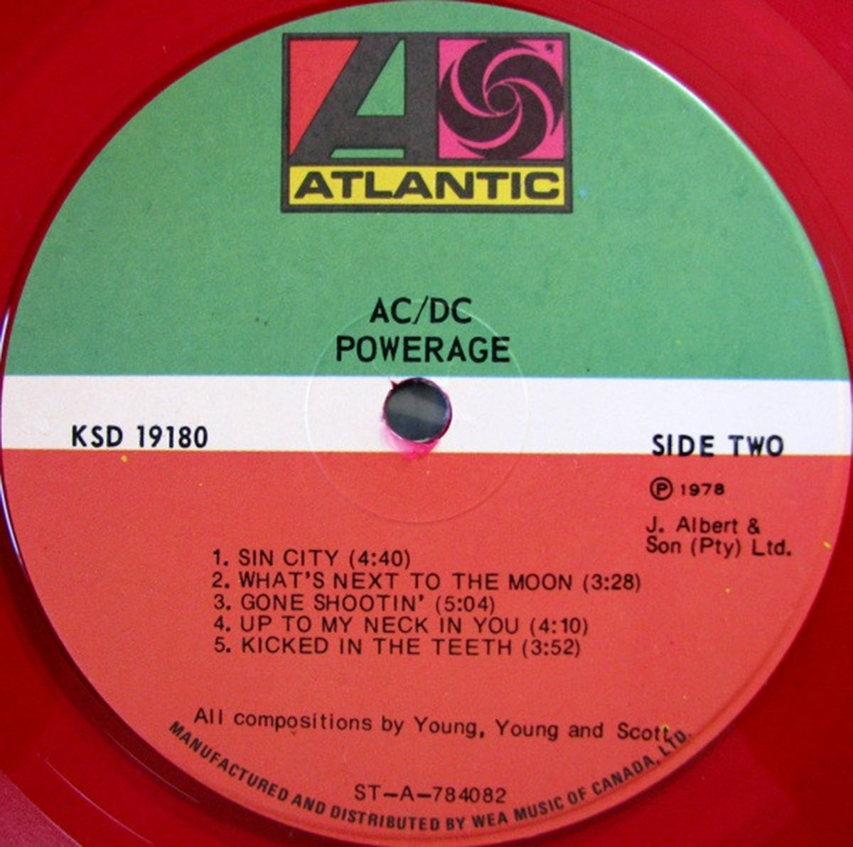 AC/DC Powerage - 1978 RED VINYL - Vinyl Pursuit Inc