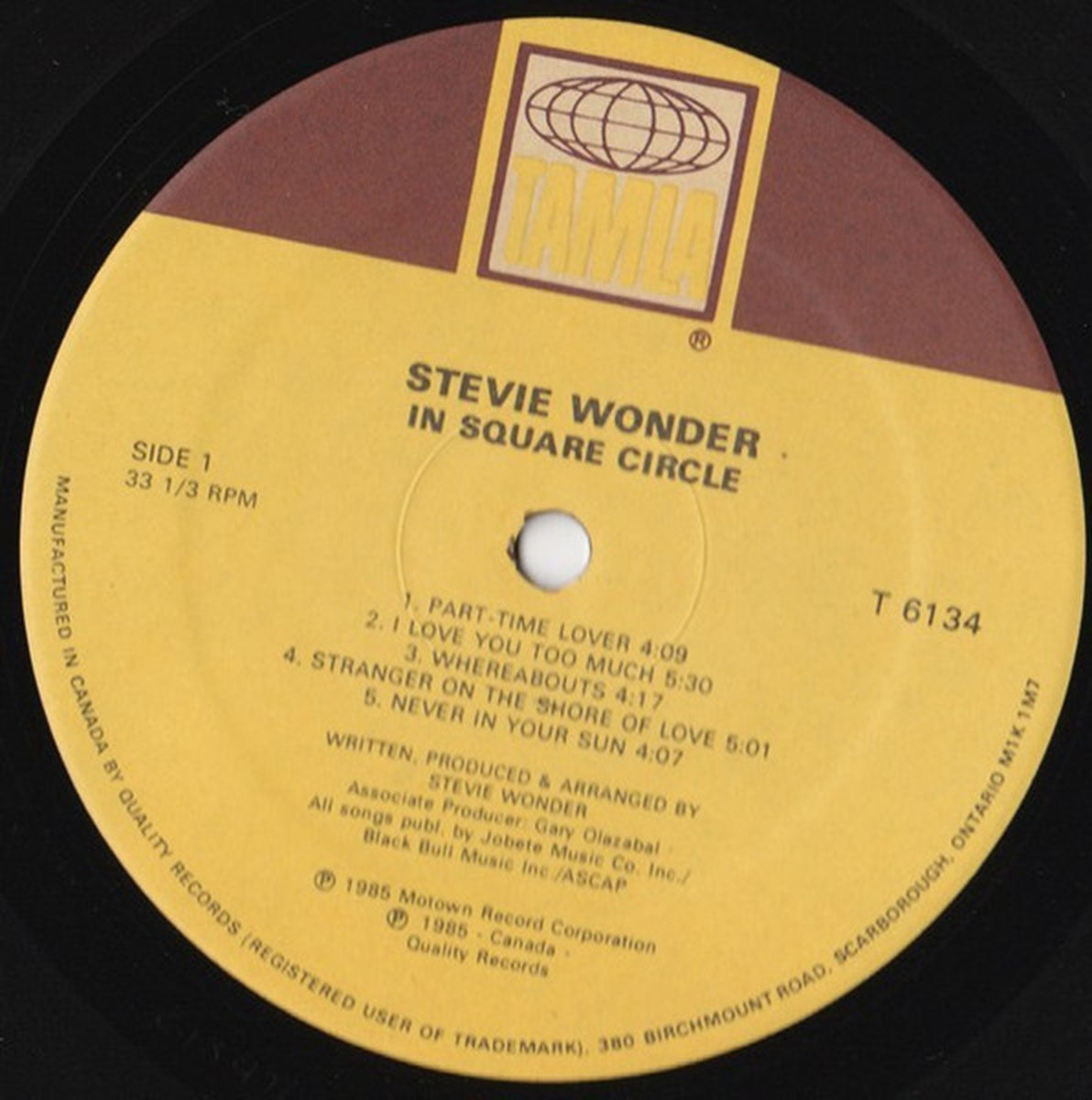 Stevie Wonder – In Square Circle - 1985! – Vinyl Pursuit Inc