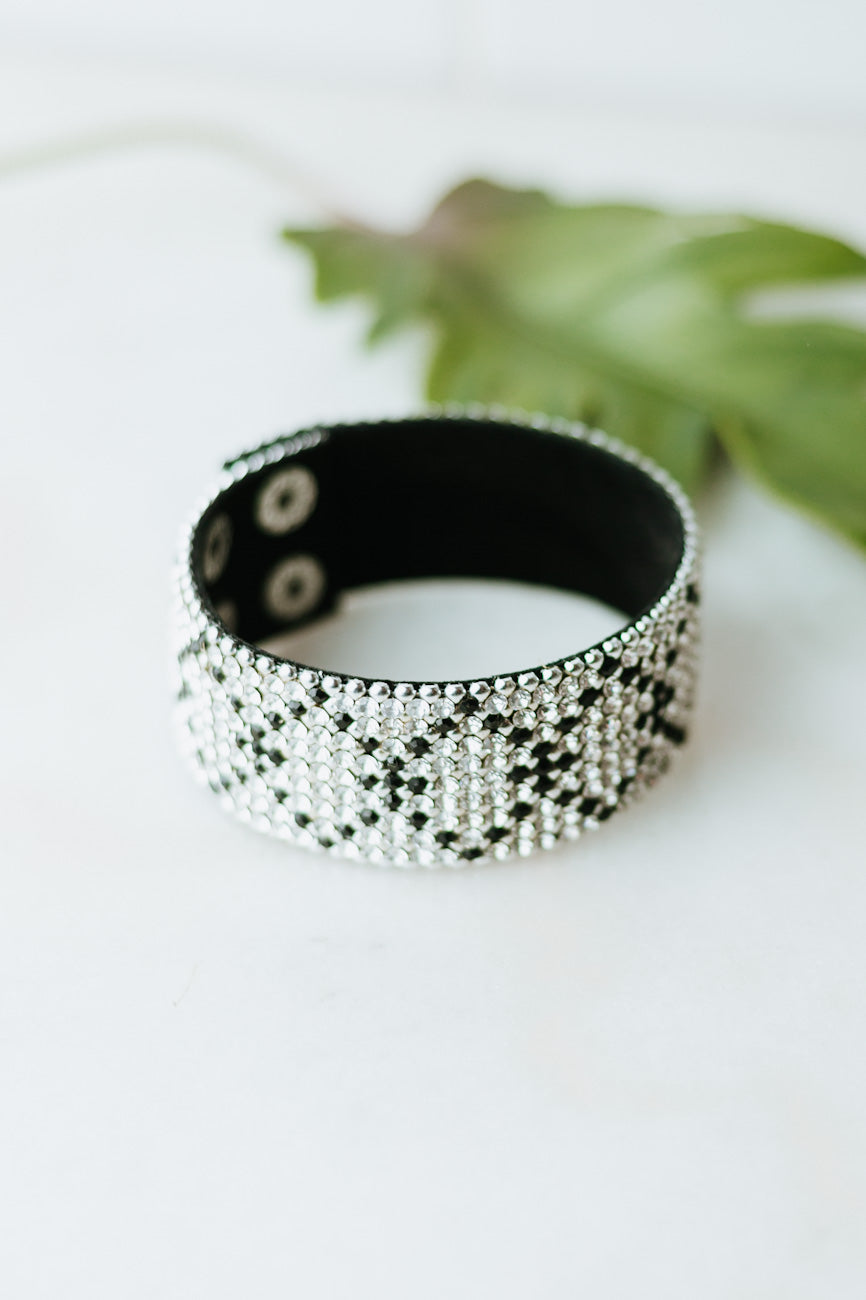 Geo Pattern Rhinestone Clip Bracelet