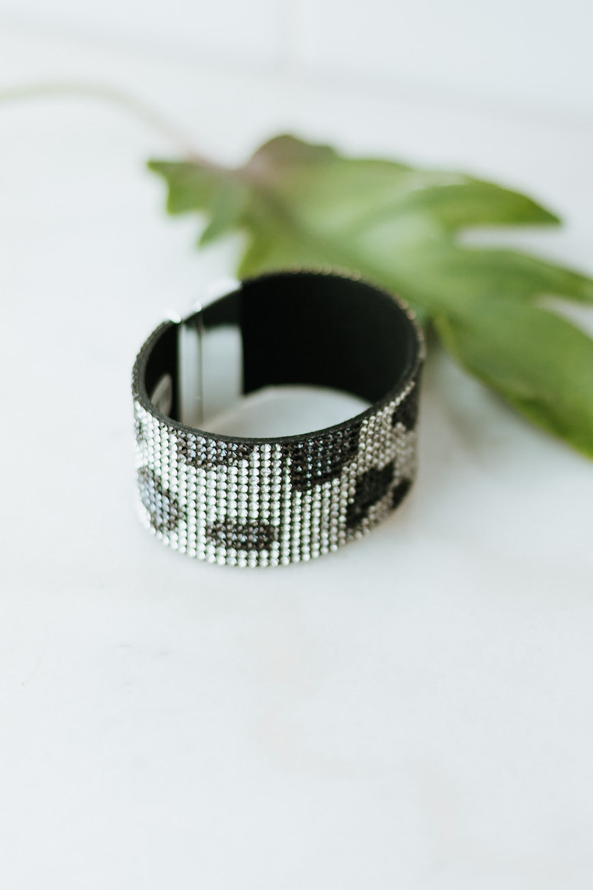 Leopard Print Rhinestone Magnetic Bracelet