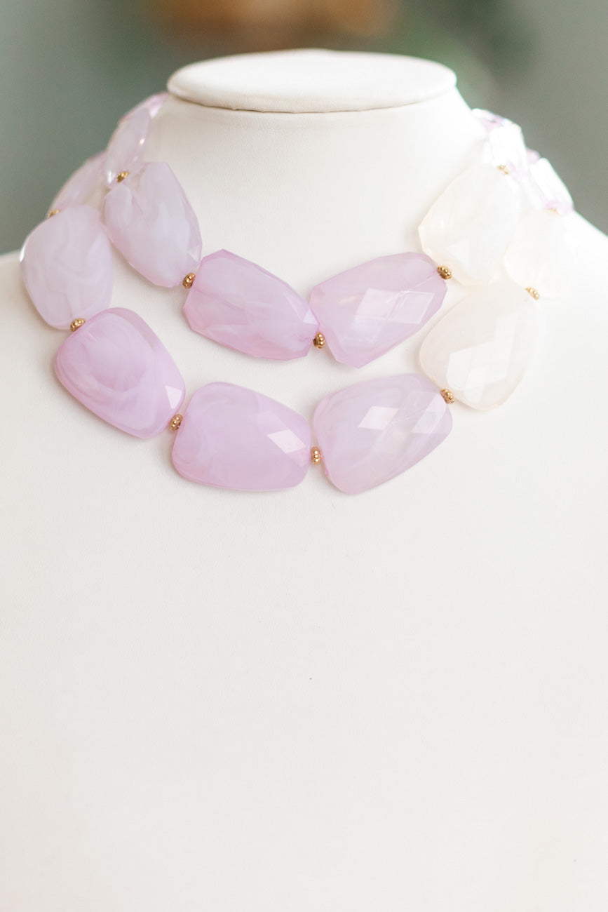 Different Tone & Size Marble Layer Necklace