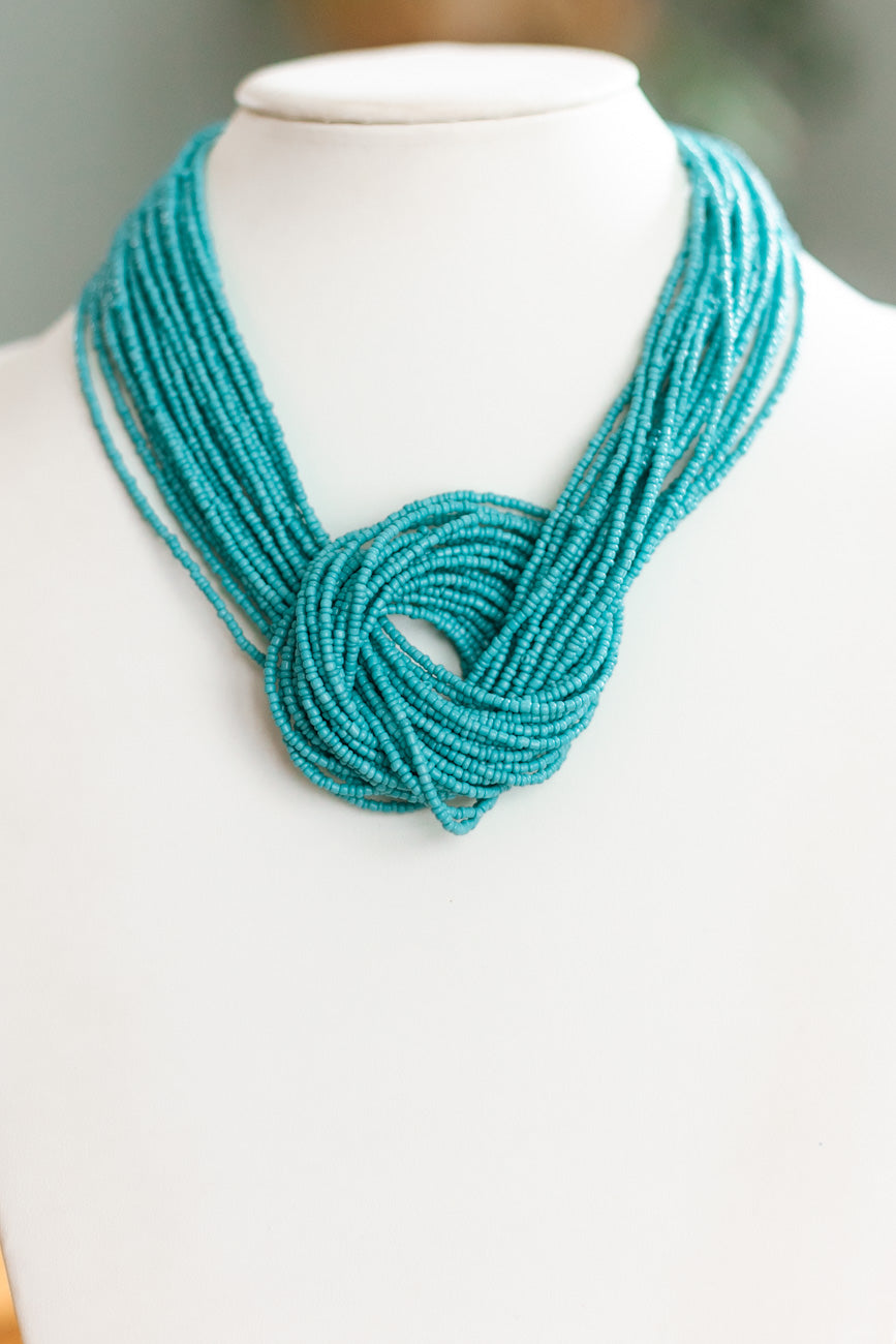 Multi Row Small Bead Knot Middle Necklace