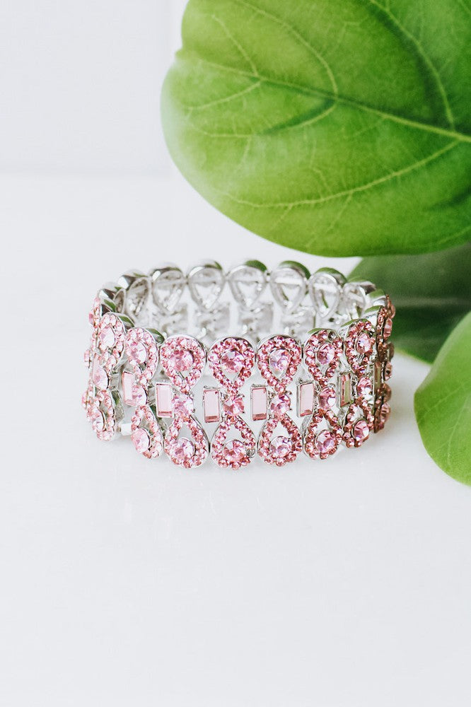 Rhinestone Figure 8 Baguette Middle Bracelet