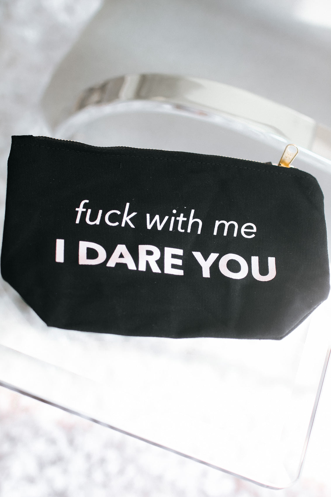 F With Me I Dare You Makeup Bag