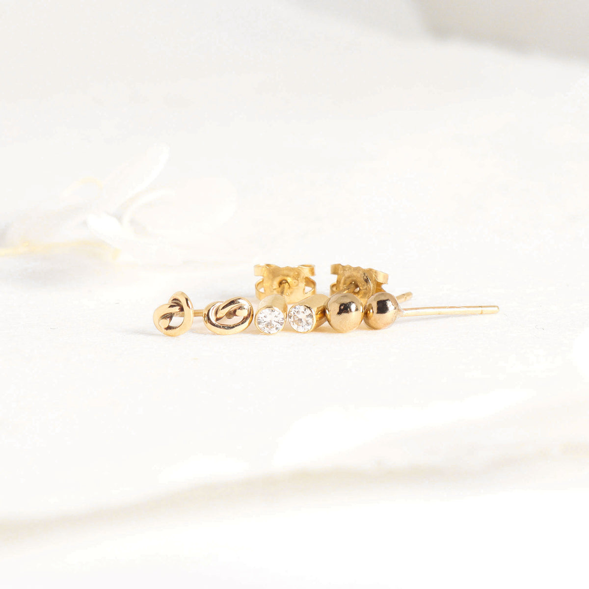 Gold Bezel Set Diamond Stud Earrings - Lavey London Fine Jewellery