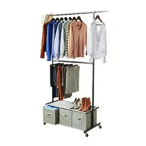 2-Layer Hanger with 3 Drawers