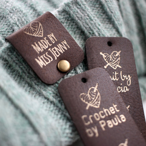 Custom knitting tags with rivets - Easy to attach – Cutpie Studio