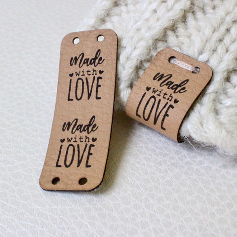 Handmade with love' tags for knits and crochet with rivets - 2.5x0.75 –  Cutpie Studio