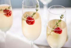 Simple Champagne Cocktail with Non-Alcoholic Sparkling White Wine