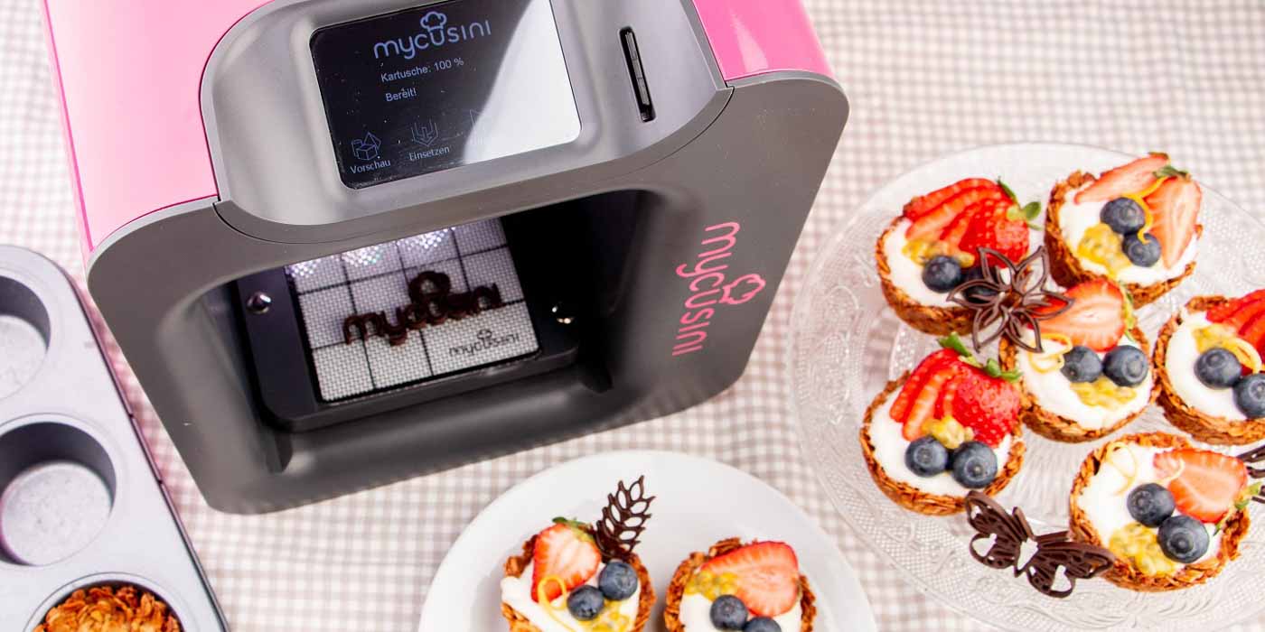 Granola Cups mit mycusini 3D Schokodrucker