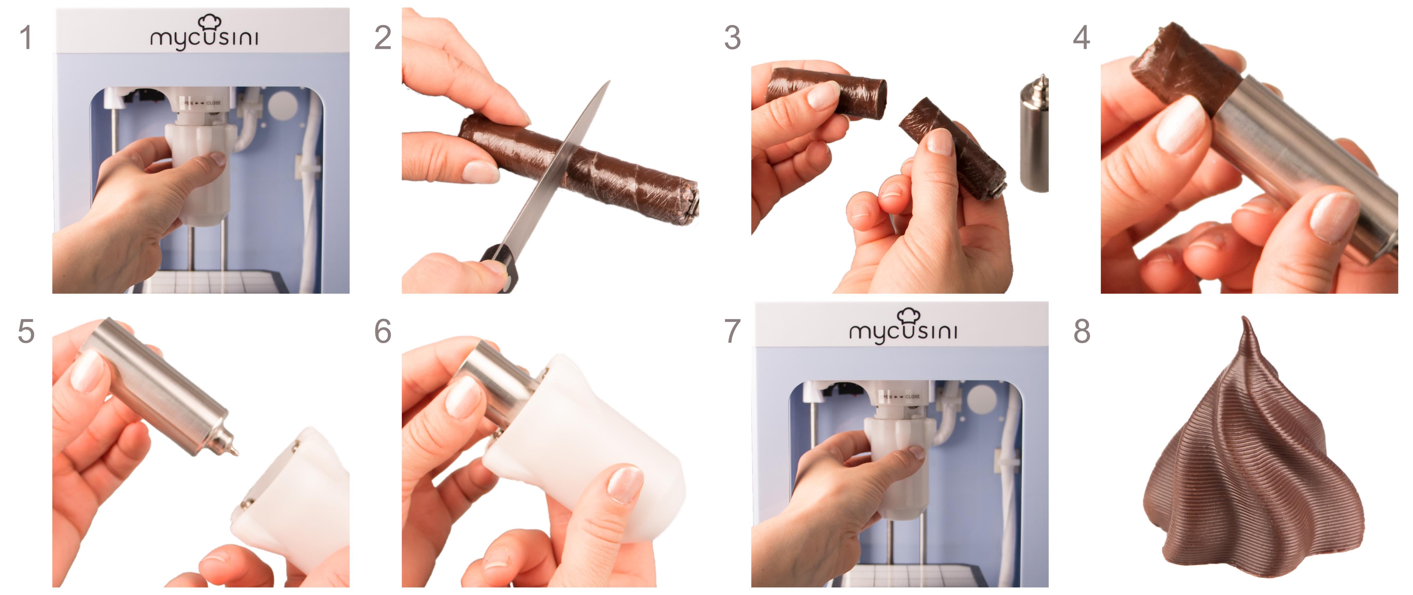 mycusini 3D Schokoladendrucker wie es funktioniert how it works 3D Schokoladendruck