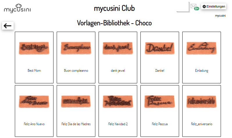 mycusini Schokoladentafeln 3D Vorlagen unserer Profis Vorlagenbibliothek