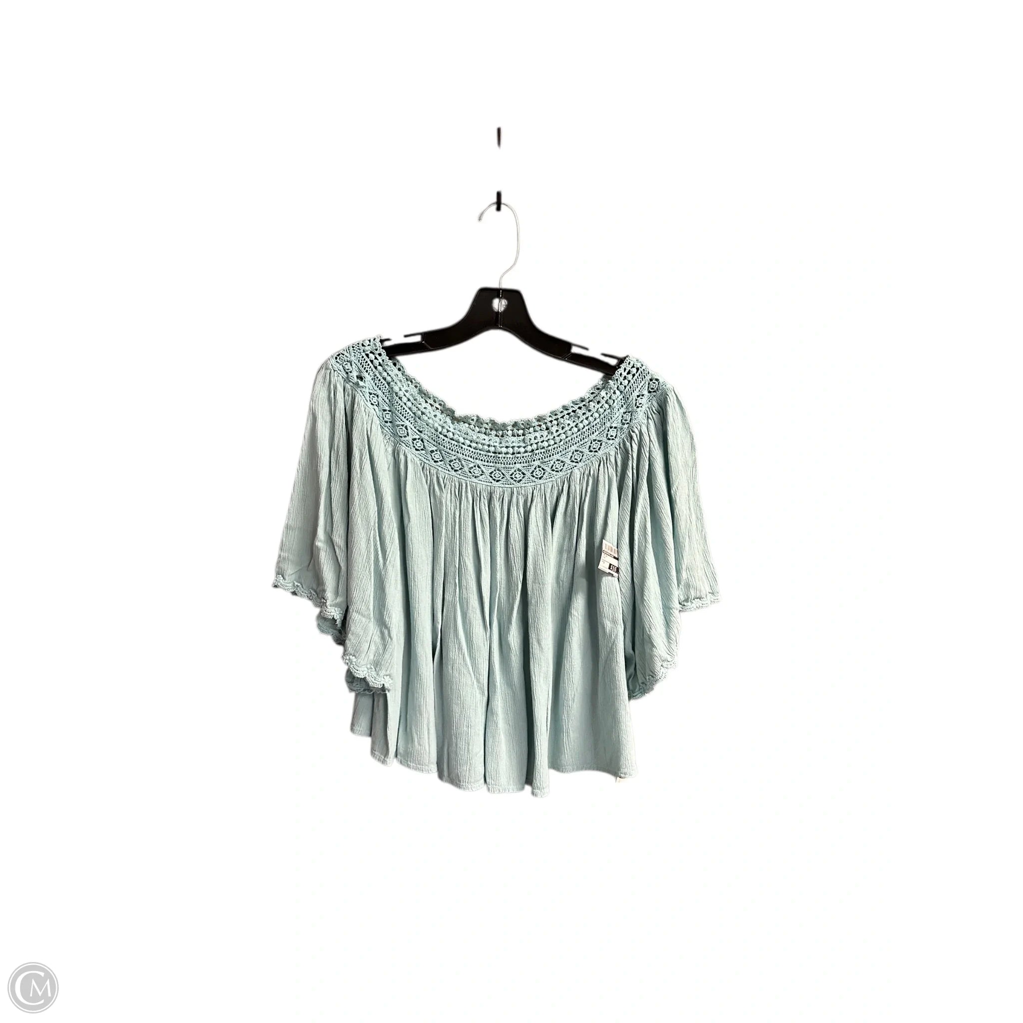 Top Short Sleeve By Anthropologie In Blue, Size: S