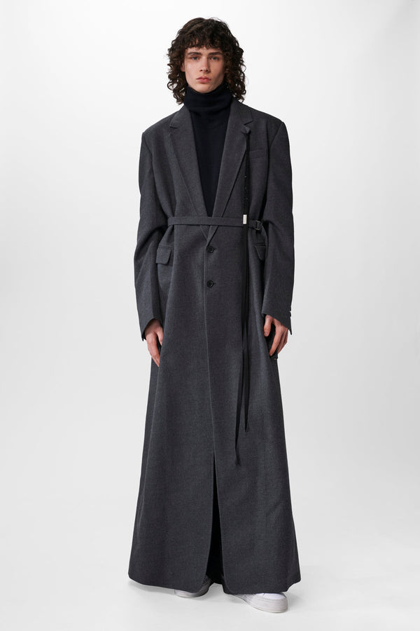 ANN DEMEULEMEESTER 中綿入アシンメトリーコート34-