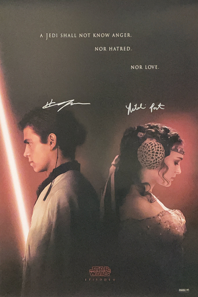 Minder dan Beg Creatie Natalie Portman & Hayden Christensen Signed Star Wars: Episode II Post |  SWAU