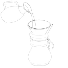 How to use Chemex Step 3. Pour hot water to rinse filter