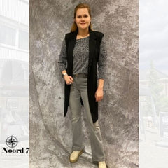 mouwloze blazer - zwart gilet dames