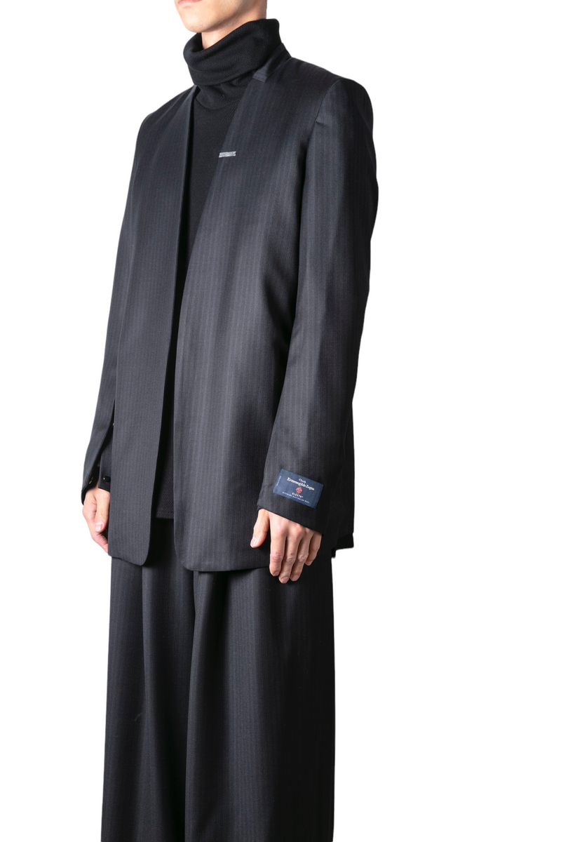 prasthana : LC1 lapel less jacket [ERMENEGILDO ZEGNA FABRIC]