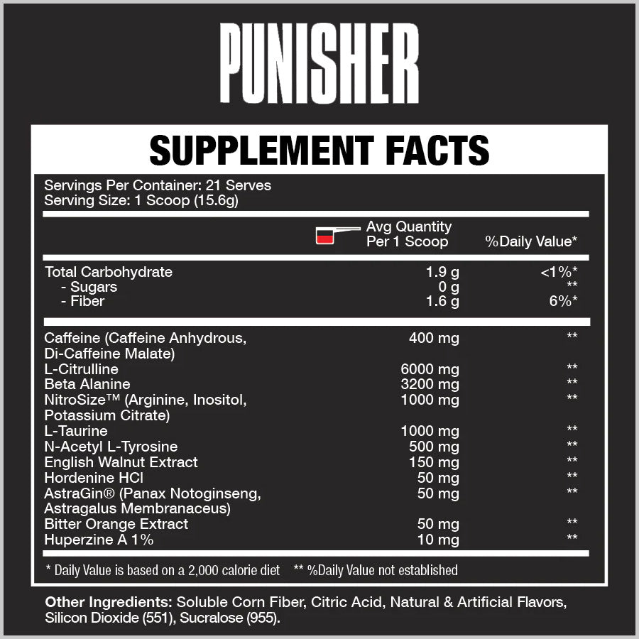MuscleWerks Punisher Supplement Facts