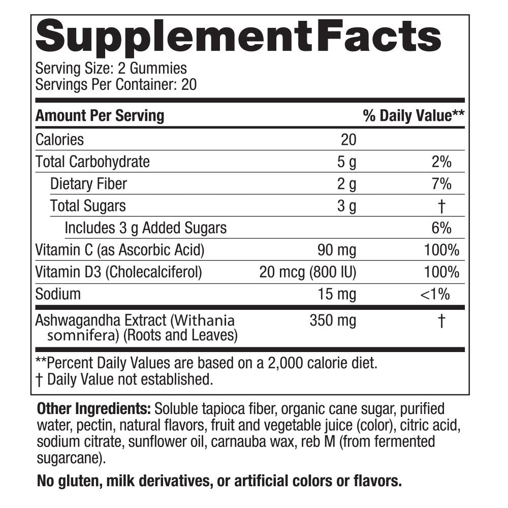 Nordic Naturals Stress Relief Gummies Supplement Facts