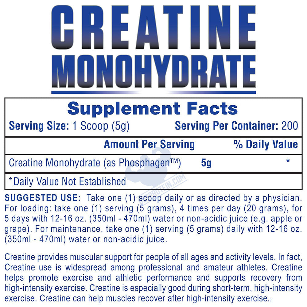 Hi-Tech Creatine Monohydrate 1000 Grams Supplement Facts