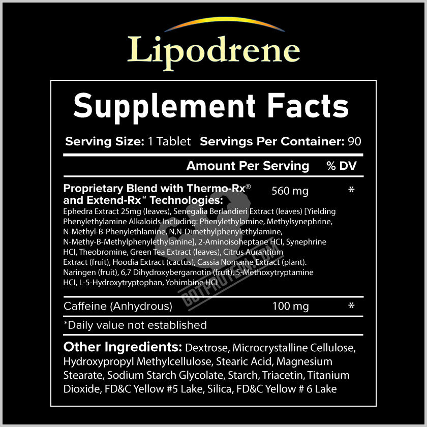 Lipodrene Supplement Facts