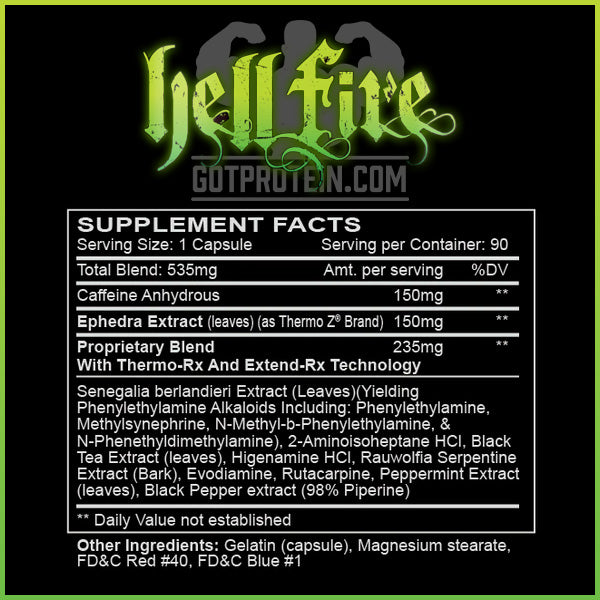 Hell Fire Supplement Facts