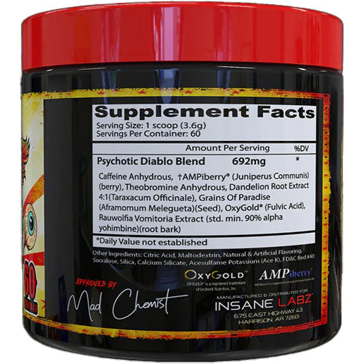 Psychotic Diablo Powder Supplement Facts