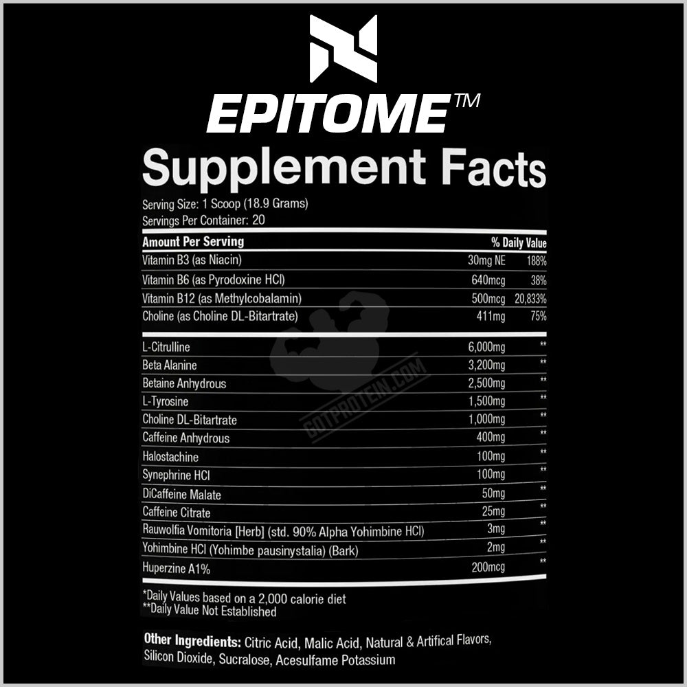 Epitome Hardcore Supplement Facts