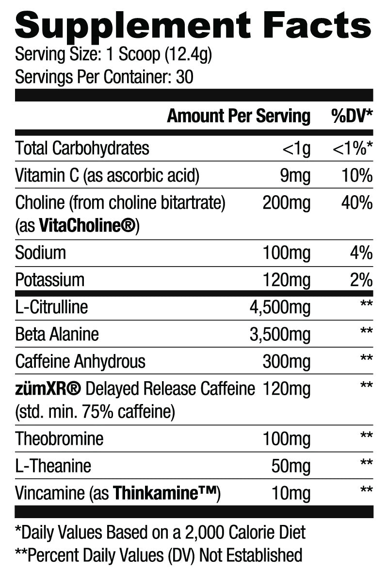 Ryse Loaded Pre Kool Aid Supplement Facts