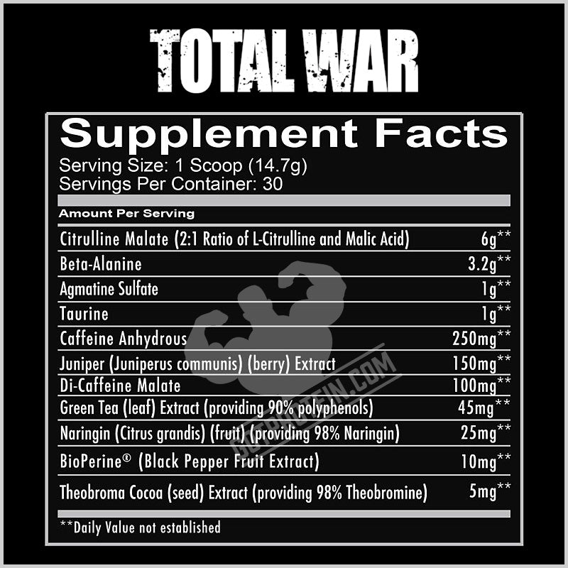 Total War Pre Workout Supplement Facts