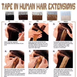 40 Pieces 100g Tape in Human Hair Extensions Rooted Dark Brown 20 inch Skin Weft Tape on Long Straight Remy Hair Seamless Invisible Double Sided for Women #2