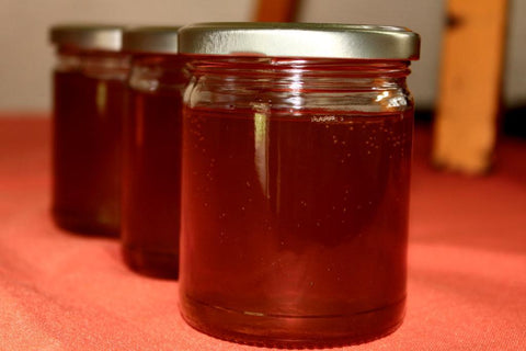 Natural raw honey in jar
