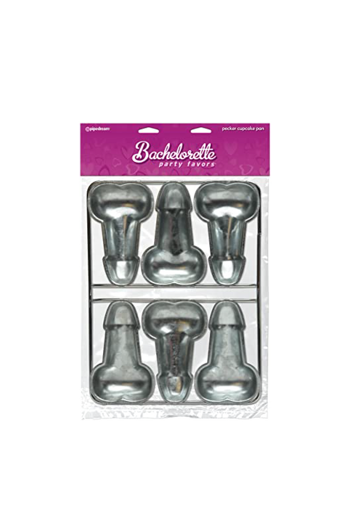 Pipedream Bachelorette Party 10 Pecker Cake Pan, Silver