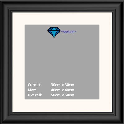 Diamond Painting Frame 30cm x 40cm, black or white with mat
