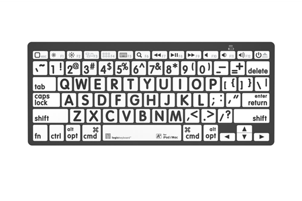 Braille and Large Print Combined Keyboard Stickers - Black Keys with White  Characters