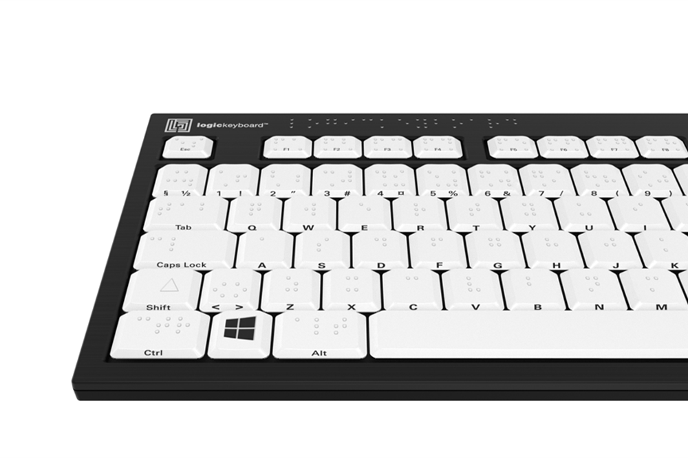 Large Print/Braille Computer Keyboard Labels (White on Black) – Adaptations  Store