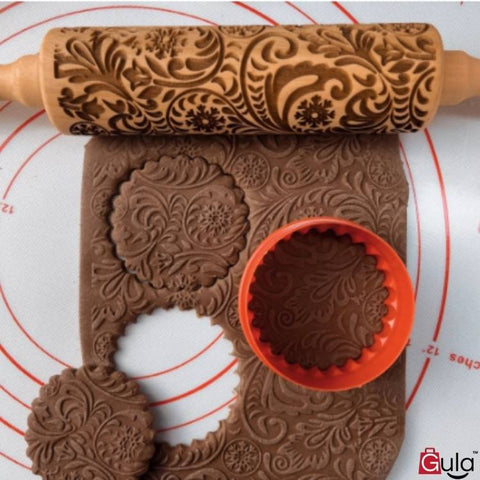 Rouleau de Pâtisserie Avec Motifs décoratifs en Bois – Gula Market®