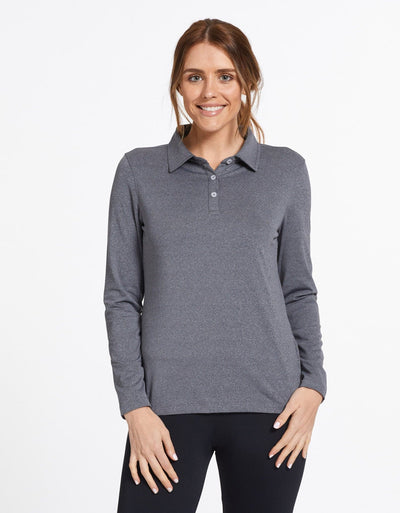 dark grey polo shirt womens