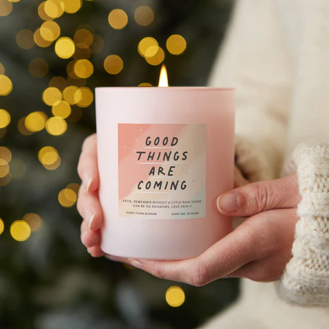 good things are coming candle