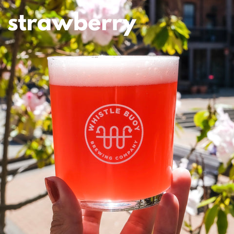 strawberry sour fruit beer by whistle buoy brewing