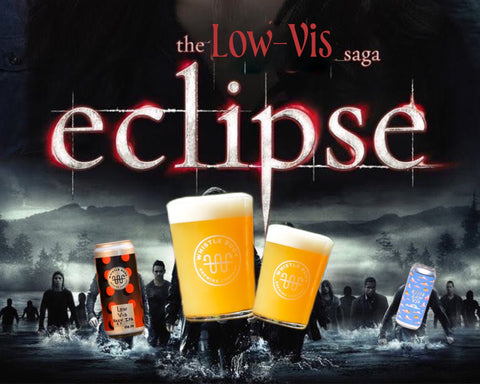 twilight art edited to say "the low vis saga" showing different versions we've brewed